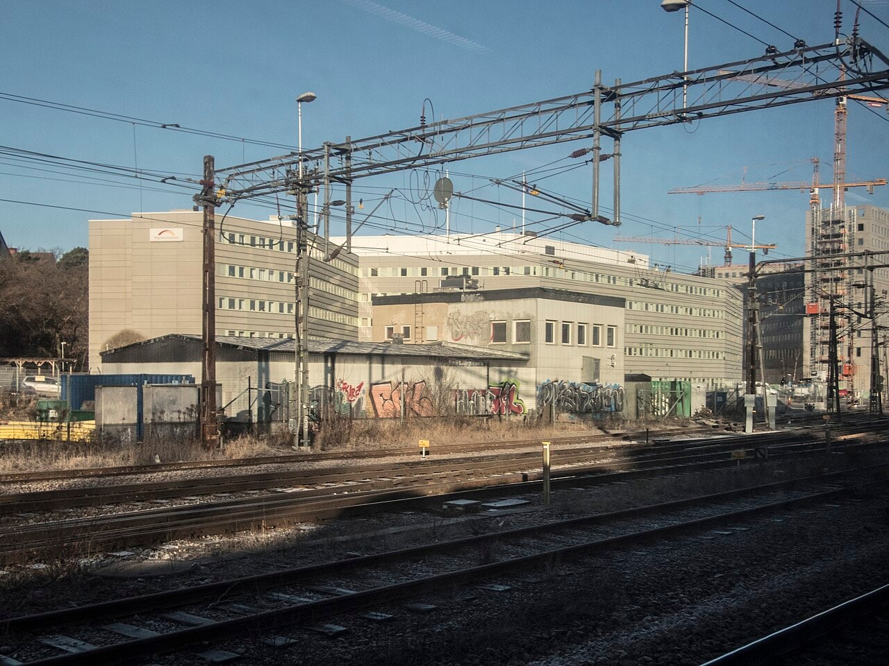 The Swedish Migration Agency building in Solna, photographed from outside.