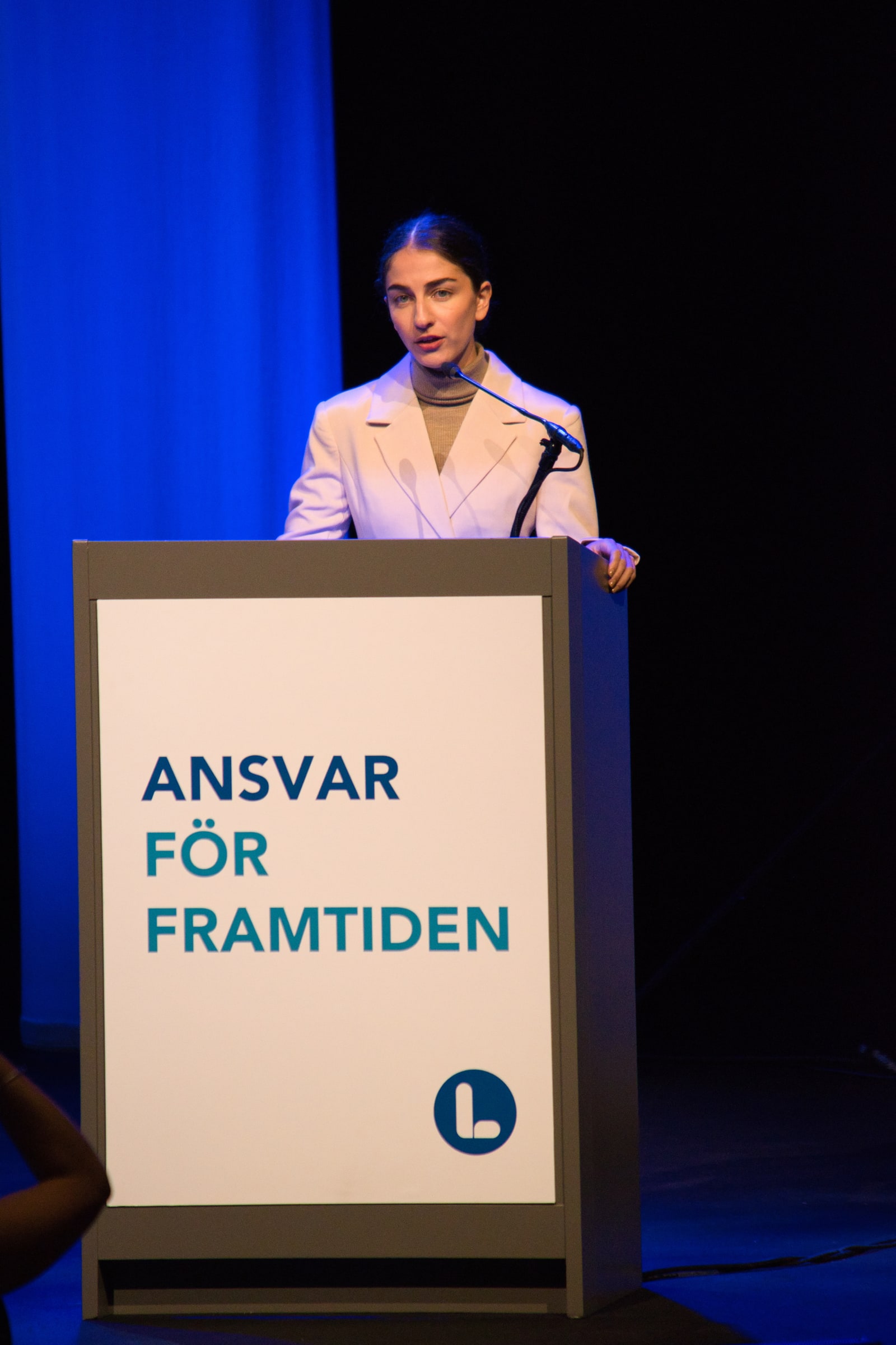 Romina Pourmokhtari speaking at the Liberal Party national conference in 2023.