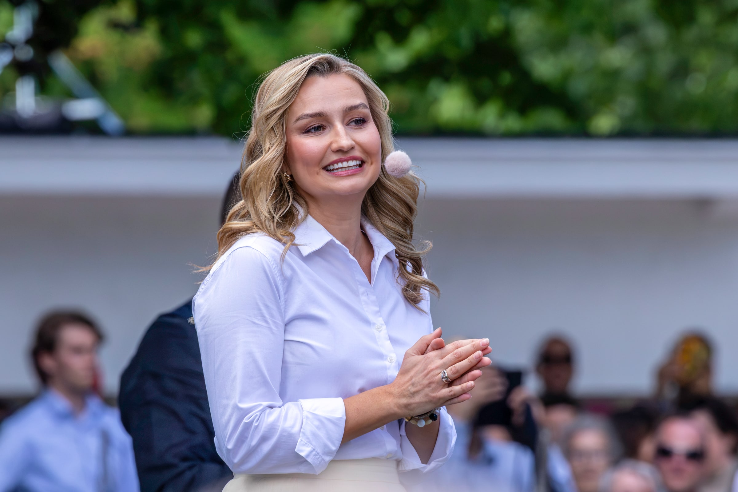 Ebba Busch speaking at Almedalen in June 2026.
