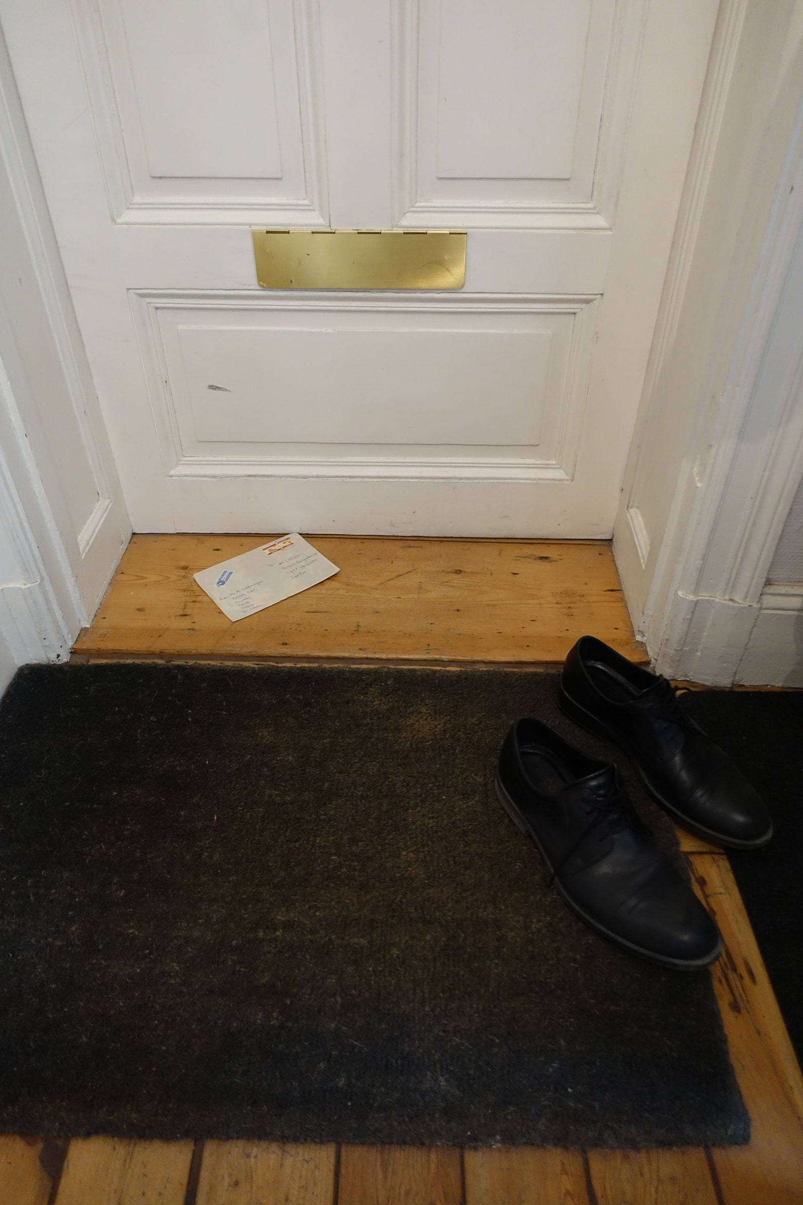 Archive photograph of a letter delivered to an apartment in Stockholm in June 2016.