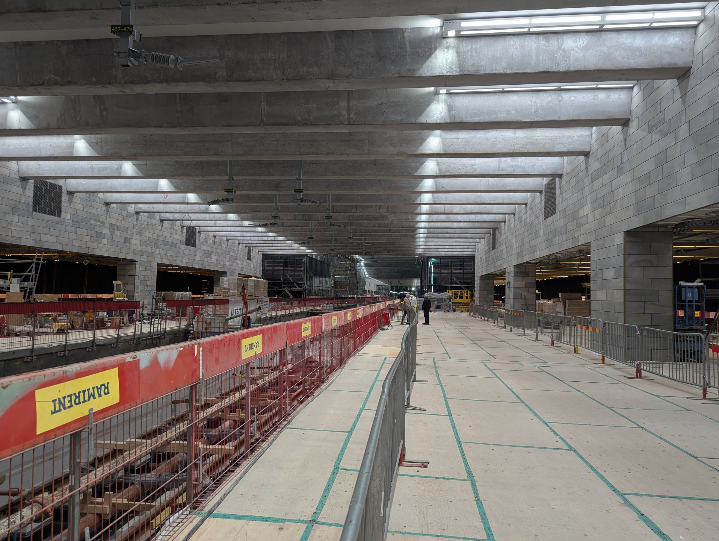 The new underground platform hall at Gothenburg Central during Västlänken construction in September 2025.