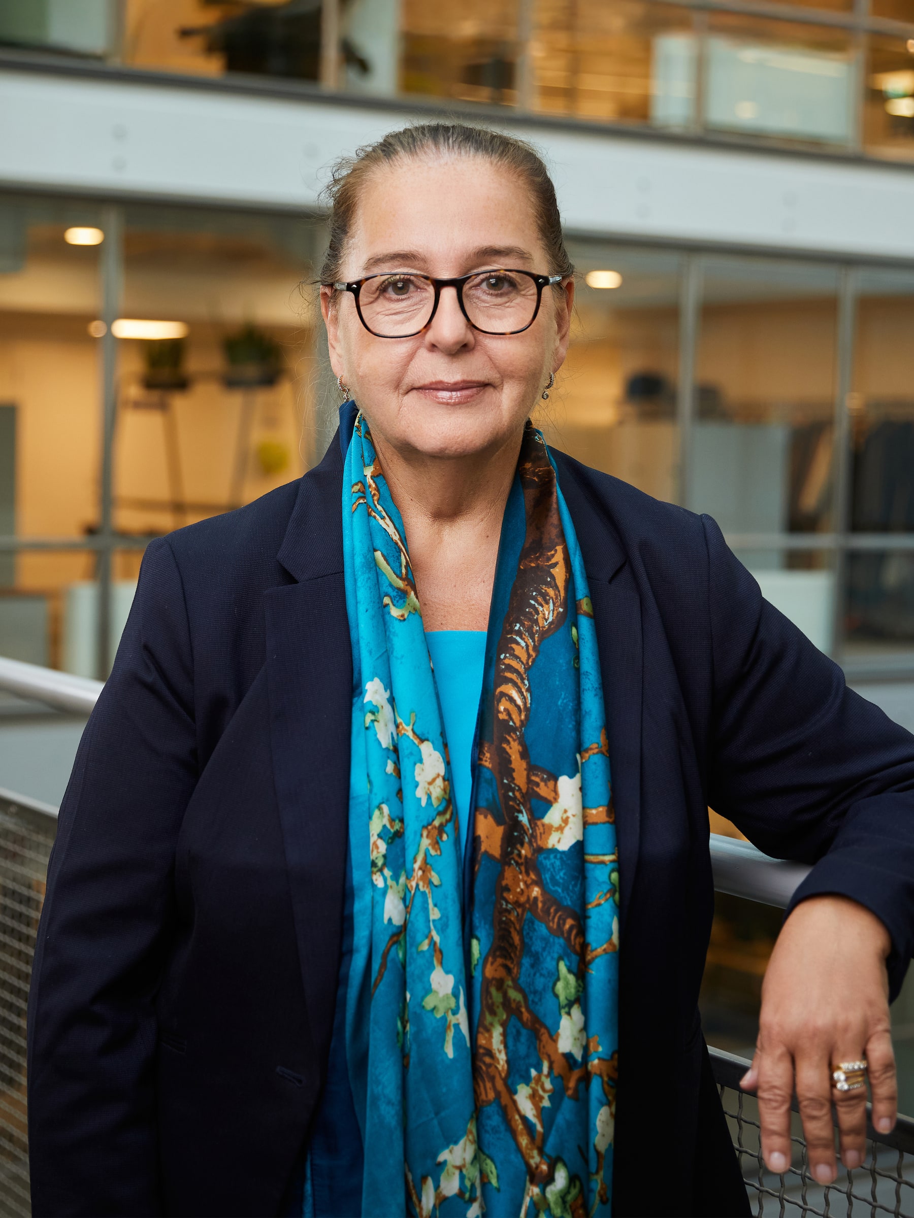 Swedish Auditor General Christina Gellerbrant Hagberg stands in an office interior.