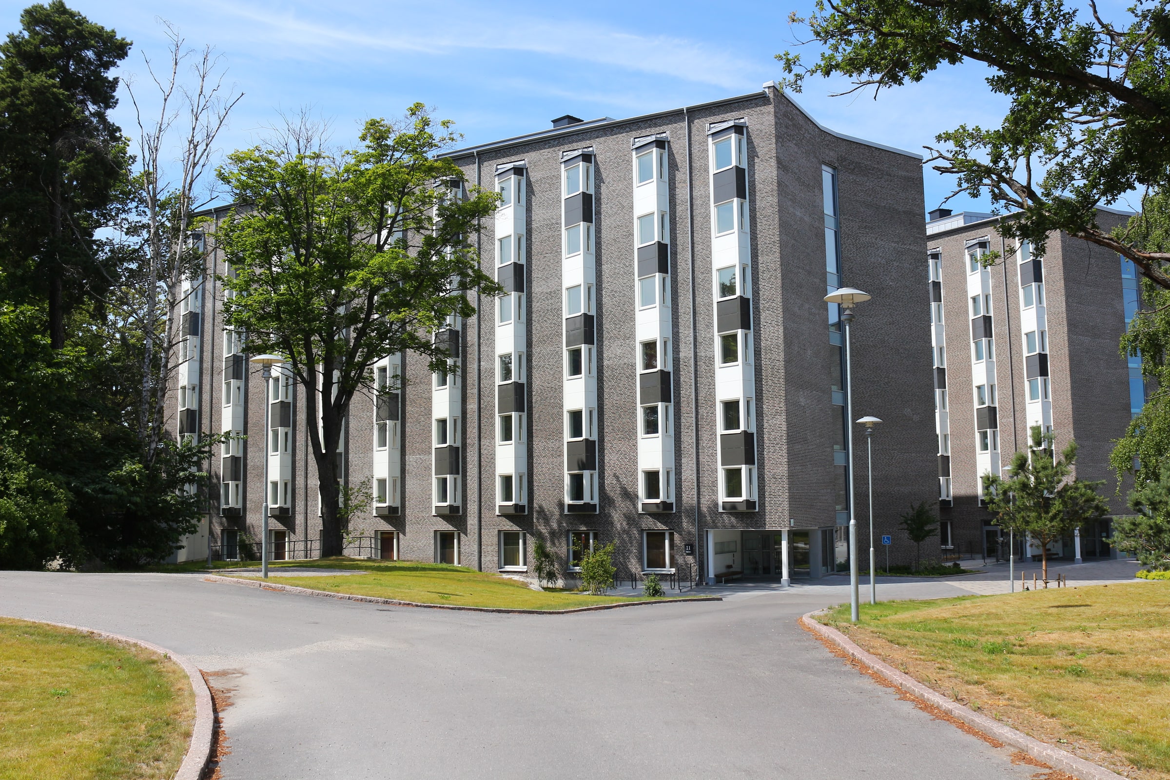 Student housing buildings at Karolinska Institutet in Solna.