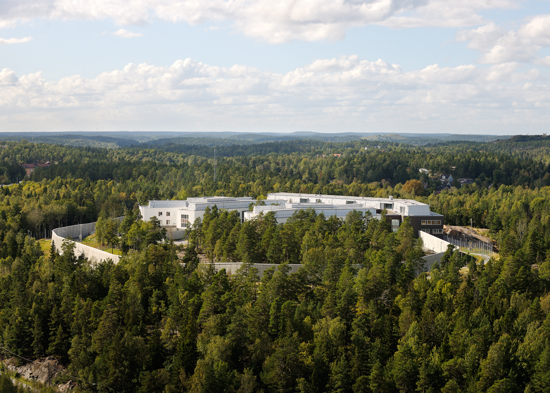 The Helix forensic psychiatric clinic building in Flemingsberg, Huddinge.