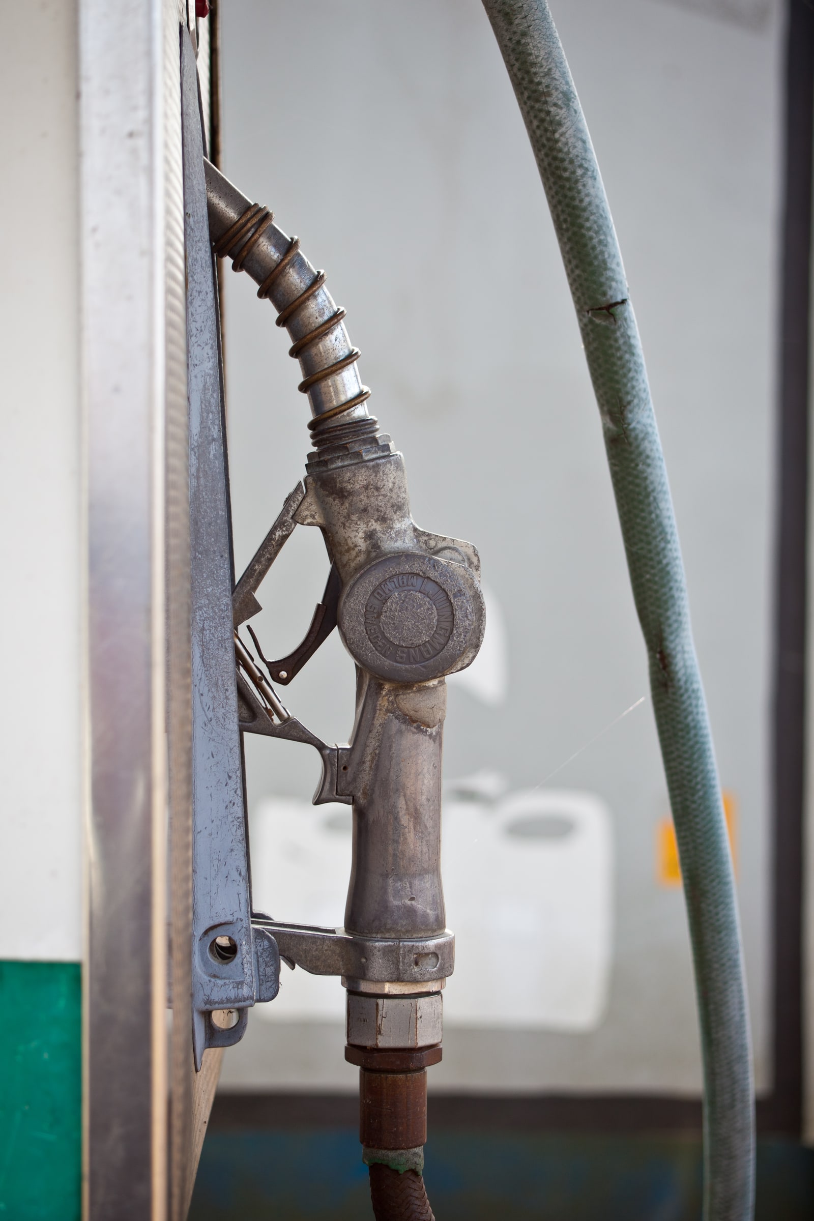 A fuel nozzle at a petrol station in Helsingborg, Sweden.